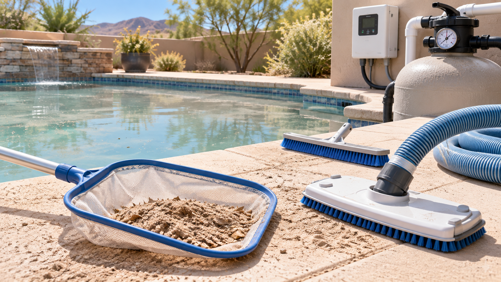 Saltwater Pool After a Dust Storm